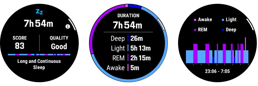 Exempel på Sleep Score och dess insikter är nya livsstilsfunktioner för Garmin-klockor som har avancerad sömnregistrering.
